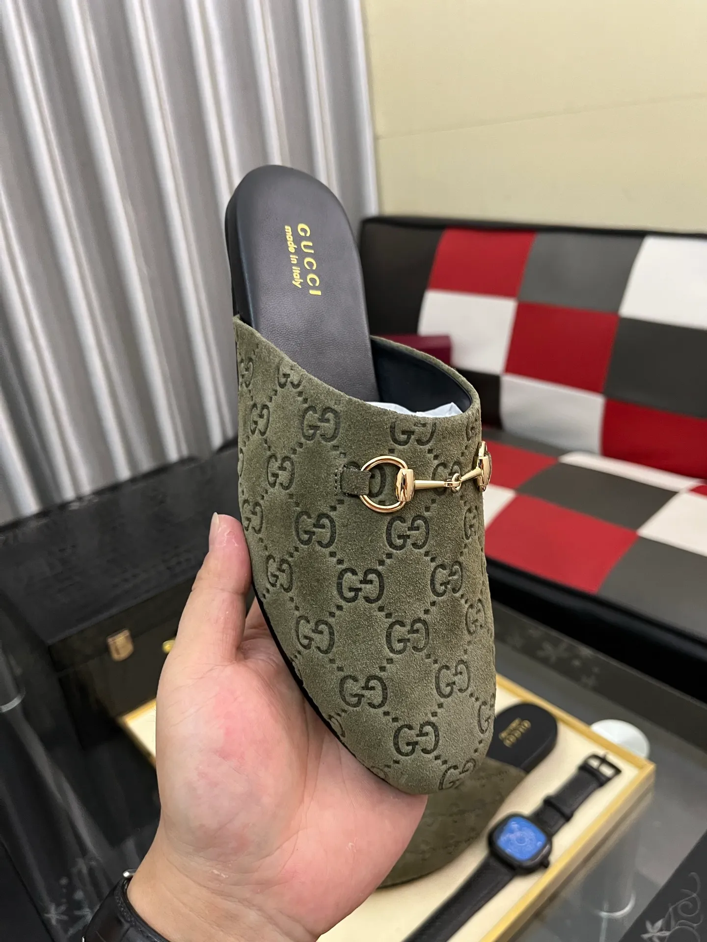 Men's shoes 💰480⌚️⌚️[Gucci] 2024 new season half-slip men's shoes, made of Italian imported first-layer frosted cowhide➕sheepskin lining, original hardware buckle, original combination wear-resistant outsole, real shot 🎬 Very comfortable on the feet, size 36-44
